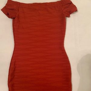 Red orange mini dress